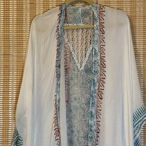 Lovestitch Womens OSFM Kimono Wrap Gauzy Tassels Boho‎ Fairycore Coquette Beach